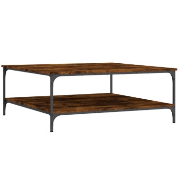vidaXL Τραπεζάκι Σαλονιού Καπνιστή Δρυς 100x100x40cm Επεξεργασμ. Ξύλο 1 τεμ.