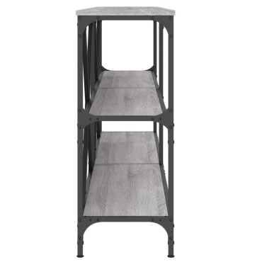 vidaXL Τραπέζι Κονσόλα Γκρι Sonoma 180x30x75cm Επεξ. Ξύλο/Σίδηρος 1 τεμ.