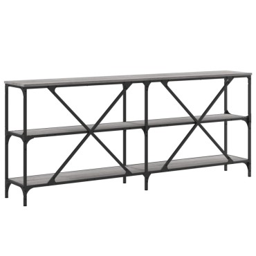 vidaXL Τραπέζι Κονσόλα Γκρι Sonoma 180x30x75cm Επεξ. Ξύλο/Σίδηρος 1 τεμ.
