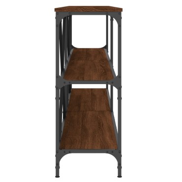 vidaXL Τραπέζι Κονσόλα Καφέ Δρυς 200x30x75cm Επεξ. Ξύλο/Σίδηρος 1 τεμ.