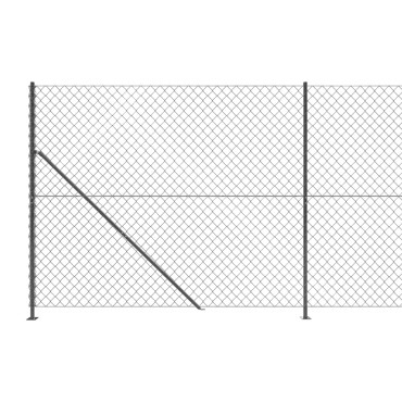 vidaXL Συρματόπλεγμα Περίφραξης Ανθρακί 1,8x25 μ. με Βάσεις Φλάντζα