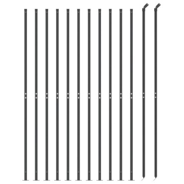 vidaXL Συρματόπλεγμα Περίφραξης Ανθρακί 1,6x25 μ. με Βάσεις Φλάντζα