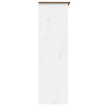 vidaXL Ντουλάπα BODO Λευκή/Καφέ 146x53,5x173cm Μασίφ Ξύλο Πεύκου 1 τεμ.