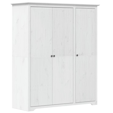 vidaXL Ντουλάπα BODO Λευκή 146x53,5x173cm από Μασίφ Ξύλο Πεύκου 1 τεμ.