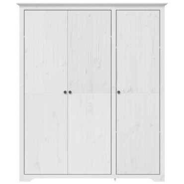 vidaXL Ντουλάπα BODO Λευκή 146x53,5x173cm από Μασίφ Ξύλο Πεύκου 1 τεμ.