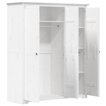 vidaXL Ντουλάπα BODO Λευκή 146x53,5x173cm από Μασίφ Ξύλο Πεύκου 1 τεμ.