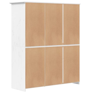 vidaXL Ντουλάπα BODO Λευκή 146x53,5x173cm από Μασίφ Ξύλο Πεύκου 1 τεμ.