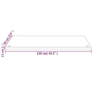 vidaXL Επιφάνεια Γραφείου 110 x 60 x 2,5 εκ. από Μασίφ Ξύλο Πεύκου