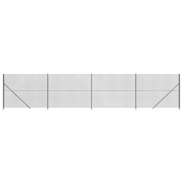 vidaXL Συρματόπλεγμα Περίφραξης Ανθρακί 1,6x10 μ. με Βάσεις Φλάντζα