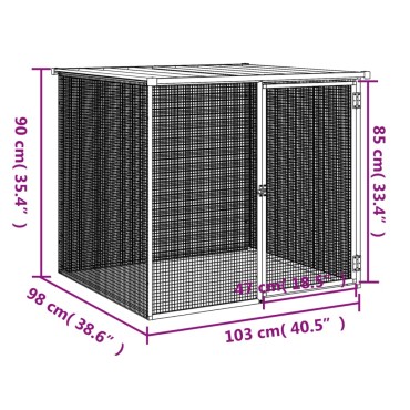 vidaXL Κοτέτσι - Κλουβί με Στέγη Ανθρακί 103x98x90 εκ. Γαλβαν. Ατσάλι