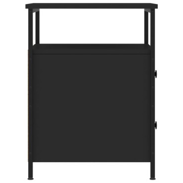 vidaXL Κομοδίνα 2 τεμ. Μαύρα 44x45x60cm από Επεξεργασμένο Ξύλο