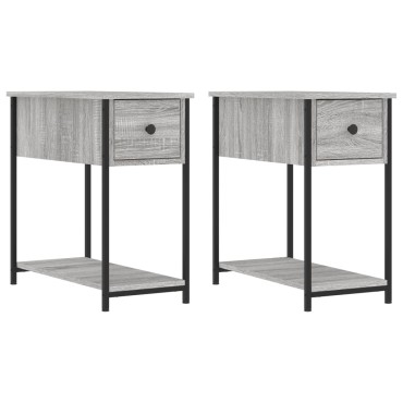 vidaXL Κομοδίνα 2 τεμ. Γκρι Sonoma 30x60x60cm από Επεξεργ. Ξύλο