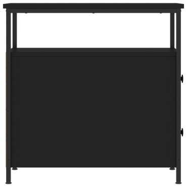vidaXL Κομοδίνα 2 τεμ. Μαύρα 30x60x60cm από Επεξεργασμένο Ξύλο