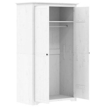 vidaXL Ντουλάπα BODO Λευκή 99x53,5x173cm από Μασίφ Ξύλο Πεύκου 1 τεμ.