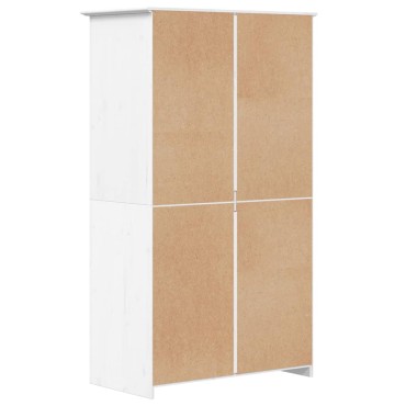 vidaXL Ντουλάπα BODO Λευκή 99x53,5x173cm από Μασίφ Ξύλο Πεύκου 1 τεμ.