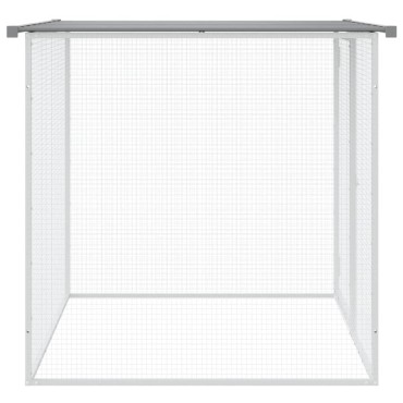 vidaXL Κοτέτσι - Κλουβί με Στέγη Αν. Γκρι 103x98x90 εκ. Γαλβαν. Ατσάλι