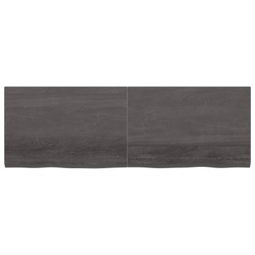 vidaXL Ράφι Τοίχου Σκούρο Καφέ 180x60x(2-4)cm Επεξ. Μασίφ Ξύλο Δρυός 1 τεμ.