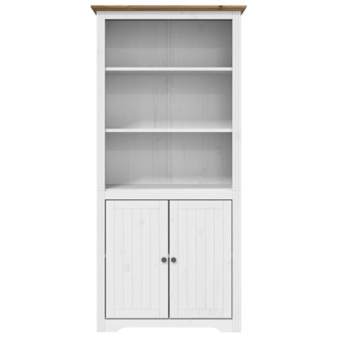 vidaXL Βιβλιοθήκη BODO Λευκή/Καφέ 82x40x173cm από Μασίφ Ξύλο Πεύκου 1 τεμ.