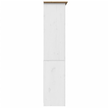 vidaXL Βιβλιοθήκη BODO Λευκή/Καφέ 82x40x173cm από Μασίφ Ξύλο Πεύκου 1 τεμ.