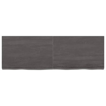 vidaXL Ράφι Τοίχου Σκούρο Καφέ 120x40x(2-4)cm Επεξ. Μασίφ Ξύλο Δρυός 1 τεμ.