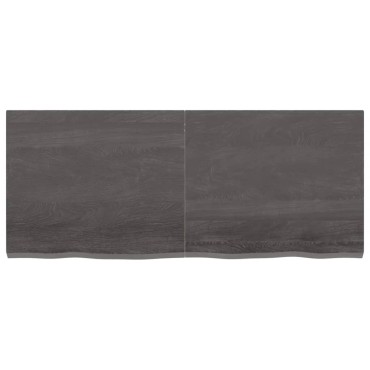 vidaXL Ράφι Τοίχου Σκούρο Καφέ 120x50x(2-4)cm Επεξ. Μασίφ Ξύλο Δρυός 1 τεμ.