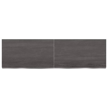 vidaXL Ράφι Τοίχου Σκούρο Καφέ 140x40x(2-4)cm Επεξ. Μασίφ Ξύλο Δρυός 1 τεμ.