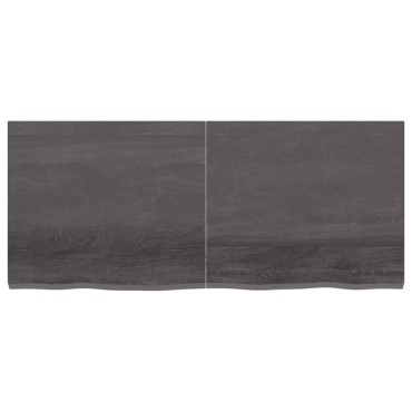 vidaXL Ράφι Τοίχου Σκούρο Καφέ 140x60x(2-4)cm Επεξ. Μασίφ Ξύλο Δρυός 1 τεμ.