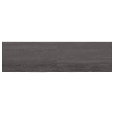 vidaXL Ράφι Τοίχου Σκούρο Καφέ 180x50x(2-4)cm Επεξ. Μασίφ Ξύλο Δρυός 1 τεμ.