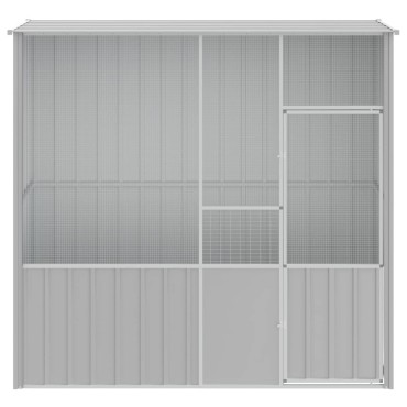 vidaXL Κλουβί Πουλιών Γκρι 215 x 78 x 200 εκ. από Γαλβανισμένο Χάλυβα