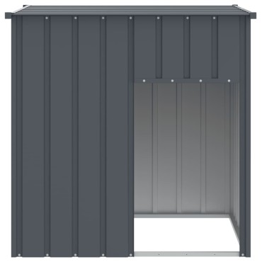 vidaXL Σπιτάκι Σκύλου με Οροφή Ανθρακί 110x103x109 εκ. Γαλβαν. Χάλυβας