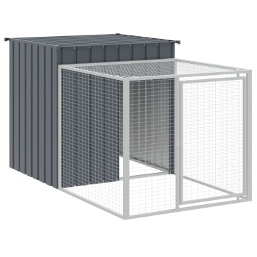 vidaXL Κλουβί για Κότες με Αυλή Ανθρακί 110x201x110 εκ Γαλβαν. Χάλυβας