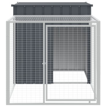 vidaXL Κλουβί για Κότες με Αυλή Ανθρακί 110x201x110 εκ Γαλβαν. Χάλυβας
