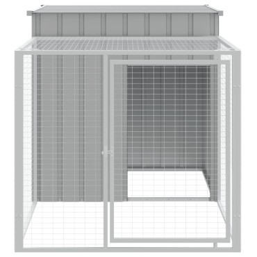vidaXL Κλουβί για Κότες με Αυλή Αν. Γκρι 110x201x110εκ Γαλβαν. Χάλυβας