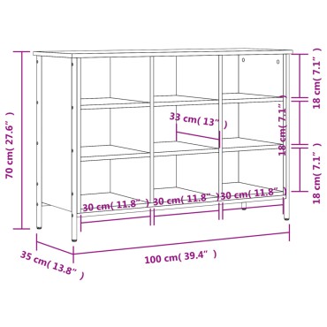 vidaXL Παπουτσοθήκη Γκρι Sonoma 100x35x70cm από Επεξεργ. Ξύλο