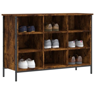 vidaXL Παπουτσοθήκη Καπνιστή Δρυς 100x35x70cm από Επεξεργ. Ξύλο