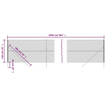vidaXL Συρματόπλεγμα Περίφραξης Πράσινο 1,4x25 μ.