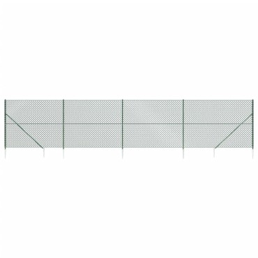 vidaXL Συρματόπλεγμα Περίφραξης Πράσινο 1,6x10 μ. με Καρφωτές Βάσεις