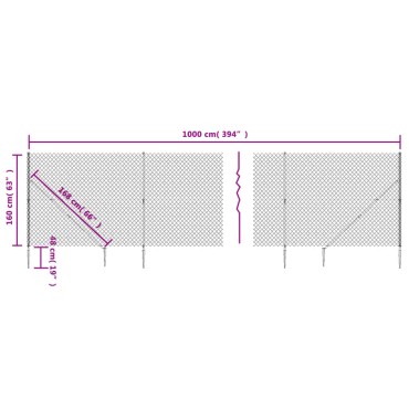 vidaXL Συρματόπλεγμα Περίφραξης Πράσινο 1,6x10 μ. με Καρφωτές Βάσεις