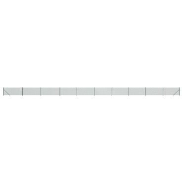 vidaXL Συρματόπλεγμα Περίφραξης Πράσινο 1,1x25 μ. με Βάσεις Φλάντζα
