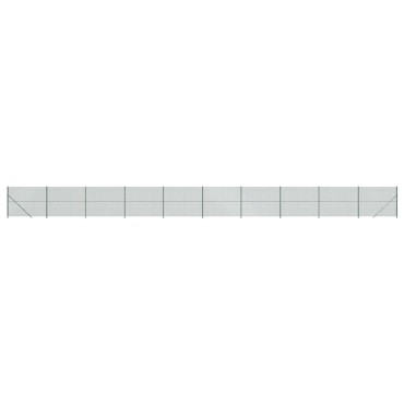 vidaXL Συρματόπλεγμα Περίφραξης Πράσινο 1,4x25 μ. με Βάσεις Φλάντζα