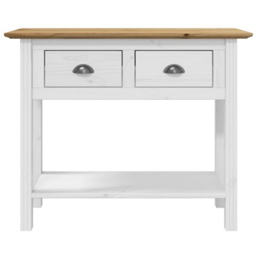 vidaXL Τραπέζι Κονσόλα BODO Καφέ 91x35x74cm Μασίφ Ξύλο Πεύκου 1 τεμ.