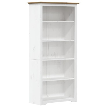 vidaXL Βιβλιοθήκη BODO 5 Επ. Καφέ 82x40x173cm από Μασίφ Ξύλο Πεύκου 1 τεμ.