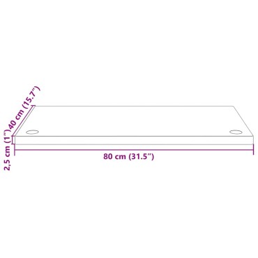 vidaXL Επιφάνεια Γραφείου 80 x 40 x 2,5 εκ. από Μασίφ Ξύλο Πεύκου