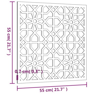 vidaXL Διακοσμητικό Κήπου Μαυριτανικό Σχέδιο 55x55 εκ. Ατσάλι Corten