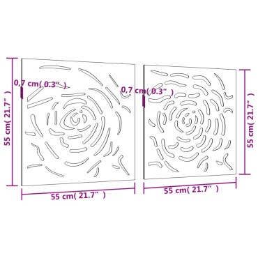 vidaXL Διακοσμητικά Κήπου Τριαντάφυλλα 2 τεμ. 55x55 εκ. Ατσάλι Corten