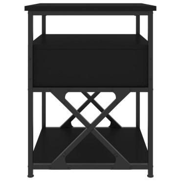 vidaXL Κομοδίνα 2 τεμ. Μαύρα 40x42x55cm από Επεξεργασμένο Ξύλο
