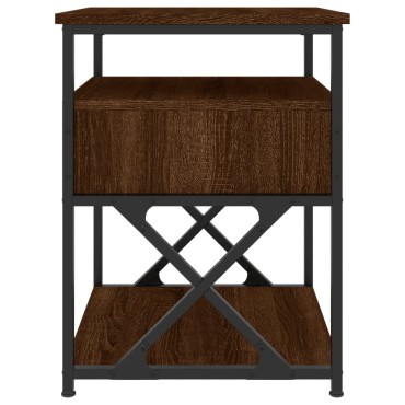 vidaXL Κομοδίνα 2 τεμ. Καφέ Δρυς 40x42x55cm από Επεξεργασμένο Ξύλο