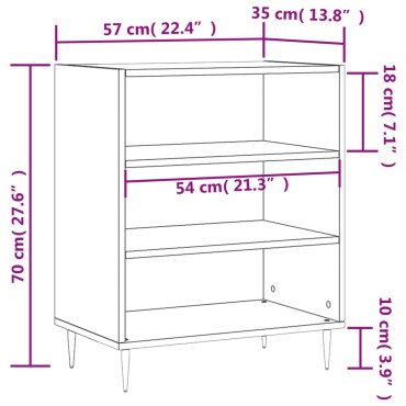 vidaXL Ντουλάπι Καπνιστή Δρυς 57x35x70cm από Επεξεργασμένο Ξύλο 1 τεμ.