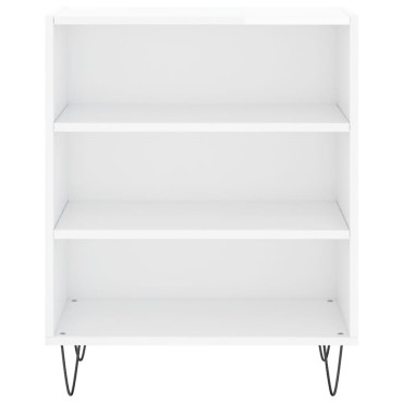 vidaXL Ραφιέρα Γυαλιστερή Λευκή 57x35x70cm από Επεξεργ. Ξύλο 1 τεμ.