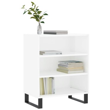 vidaXL Ραφιέρα Γυαλιστερή Λευκή 57x35x70cm από Επεξεργ. Ξύλο 1 τεμ.